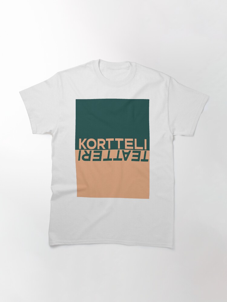 Thumbnail 3 of 7, Classic T-Shirt, kortteliteatteri_vaaka_väri_taustalla designed and sold by Teatteri00660.