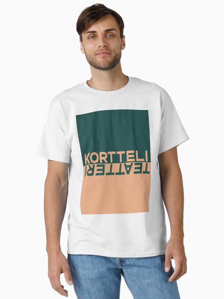 Thumbnail 1 of 7, Classic T-Shirt, kortteliteatteri_vaaka_väri_taustalla designed and sold by Teatteri00660.