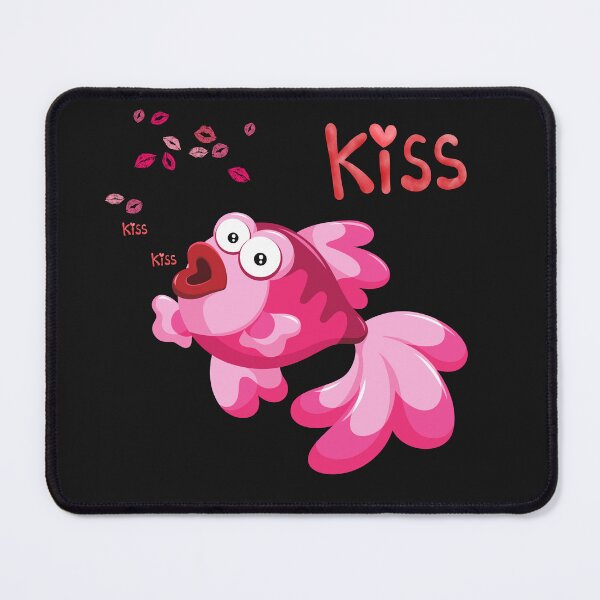 Item preview, Pink fish with open mouth and kiss designed and sold by LaUnArt.