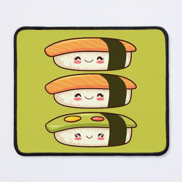 Item preview, Smiling Sushi Trio – Kawaii Bites of Joy designed and sold by Bearabilia.