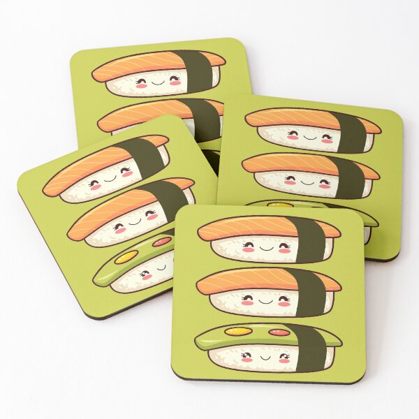Item preview, Smiling Sushi Trio – Kawaii Bites of Joy designed and sold by Bearabilia.
