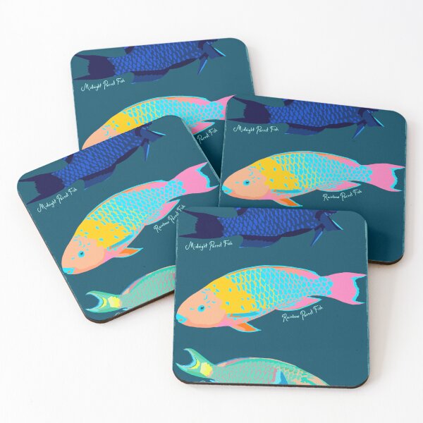 Item preview, Three Colorful Parrot Fish Tropical designed and sold by lexiebos4488.