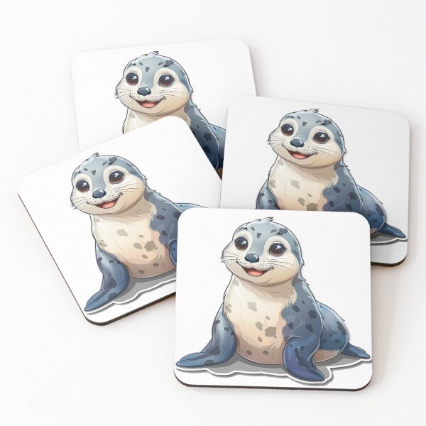 Item preview, Cute cartoon seals designed and sold by Stickermagician.