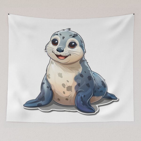 Item preview, Cute cartoon seals designed and sold by Stickermagician.