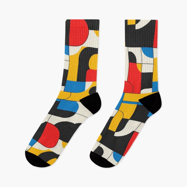 Item preview, Seamless pattern Bauhaus inspired geometric abstract art with bold primary colors designed and sold by JurgenGoLF.