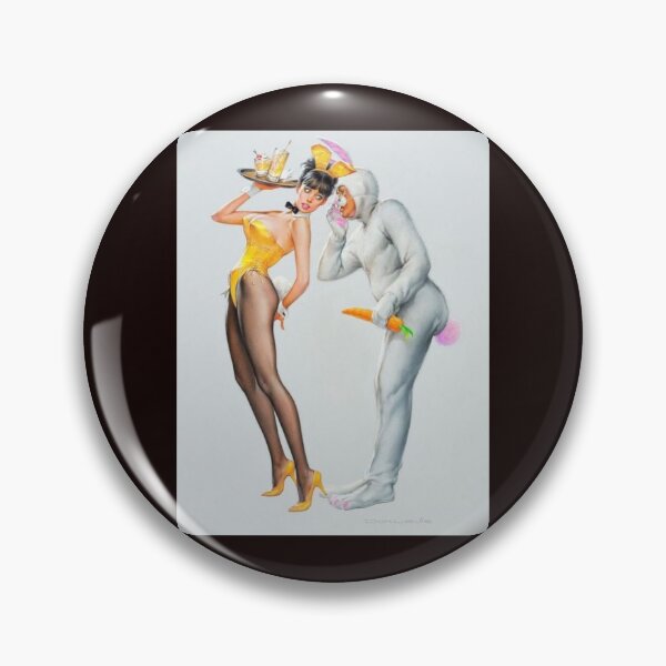 Item preview, The pin-up girl and the cheeky Easter bunny. designed and sold by VintageManiac.