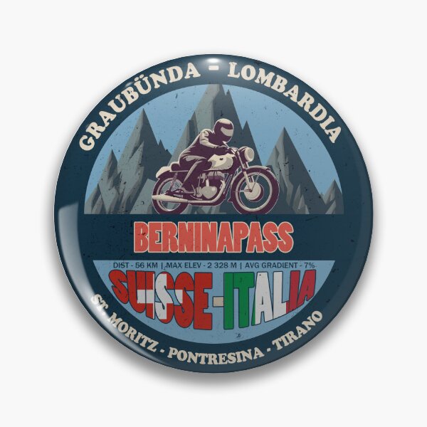 Item preview, Berninapass Passo del Bernina Vintage Badge, Suisse Italia designed and sold by Wanderful-roads.