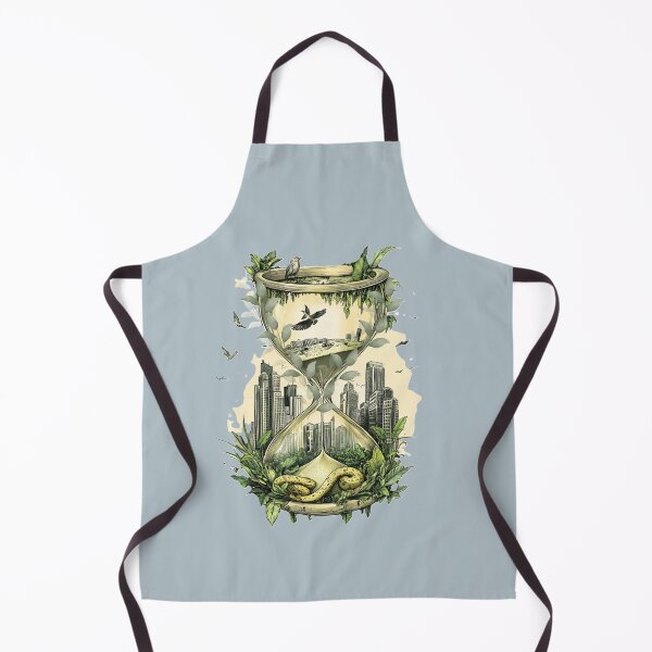Item preview, Hourglass with City and Jungle – Symbolic T-Shirt, Quirky Sticker with Hand-Drawn Hourglass Design designed and sold by Zentuary.