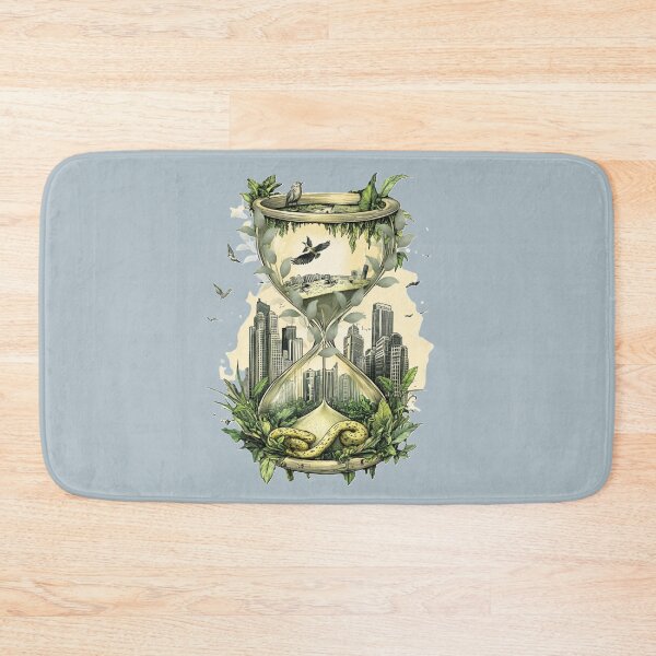 Item preview, Hourglass with City and Jungle – Symbolic T-Shirt, Quirky Sticker with Hand-Drawn Hourglass Design designed and sold by Zentuary.