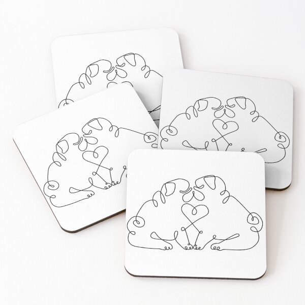 Item preview, One Line Pug Kiss designed and sold by Huebucket.