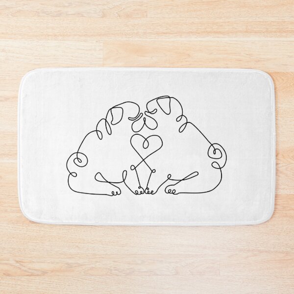 Item preview, One Line Pug Kiss designed and sold by Huebucket.