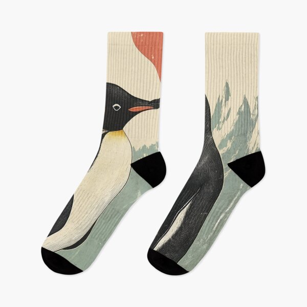 Item preview, Romantic Penguin Couple with Red Heart designed and sold by MidCenturyStore.