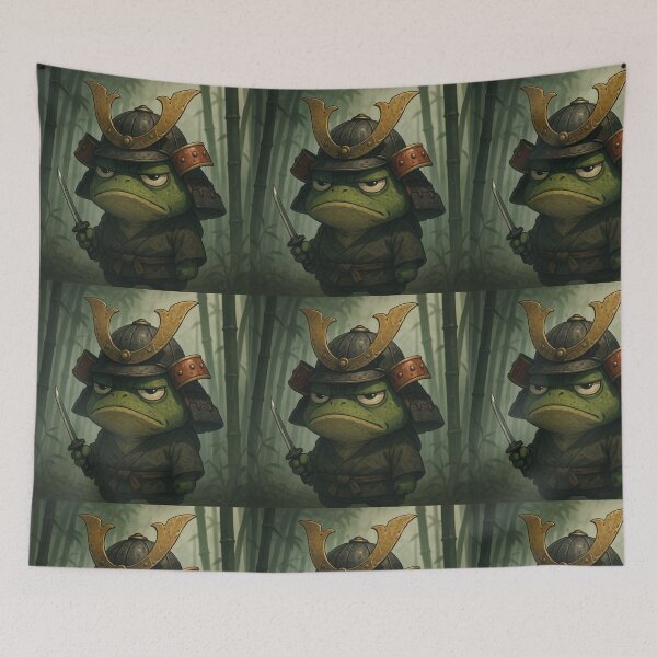 Item preview, Samurai Frog Warrior designed and sold by MindsInBloom.