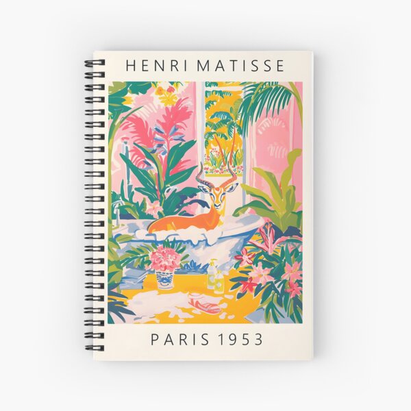 Vista previa del artículo con la obra «Lámina artística de antílope en la bañera, arte de Matisse, decoración de baño, arte mural tropical rosa, estampado de animales de safari», diseñado y vendido por wrosenthal-st.