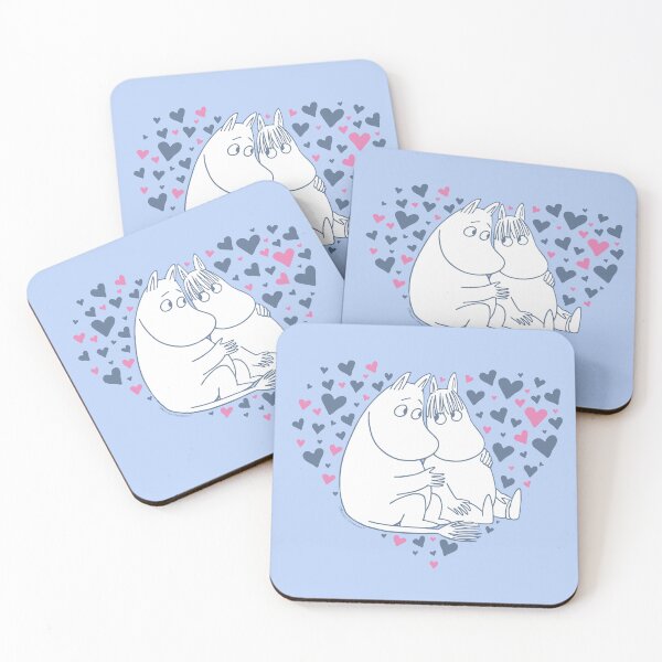 Item preview, Moomin Moomintroll & Snorkmaiden Love Hearts designed and sold by MoominStore.