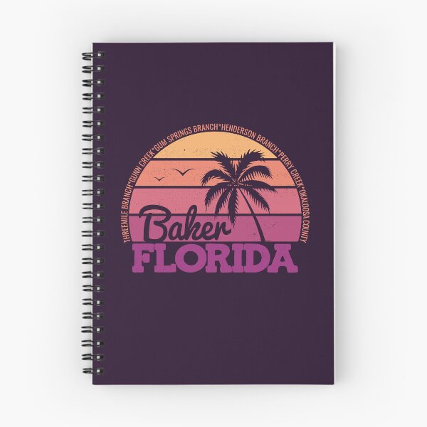 Artikelvorschau, Baker Florida Retro Sonnenuntergang Lokales Stolz-Logo entworfen und verkauft von CRHPOD20.