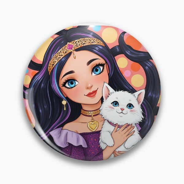 Item preview, Cartoon Princess with a white kitty cute scene designed and sold by EmeraldeaArt.