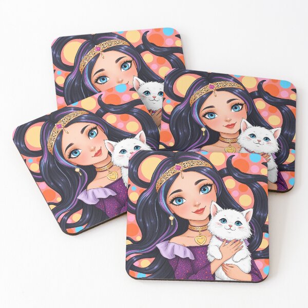Item preview, Cartoon Princess with a white kitty cute scene designed and sold by EmeraldeaArt.