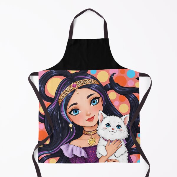 Item preview, Cartoon Princess with a white kitty cute scene designed and sold by EmeraldeaArt.