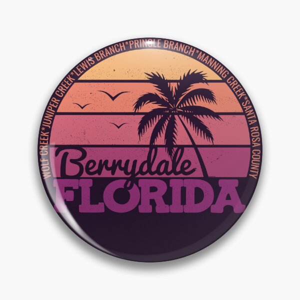 Artikelvorschau, Berrydale Florida Retro Sonnenuntergang Lokales Stolz-Logo entworfen und verkauft von CRHPOD20.