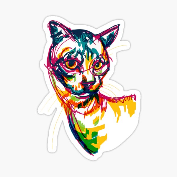 Item preview, Artistic Hand-Drawn Smart Cat  designed and sold by SnoeMerch.