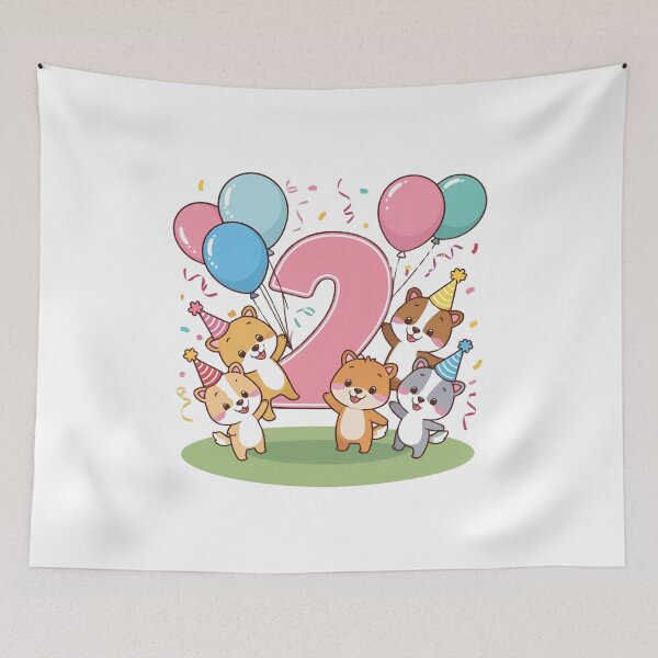 Item preview, 2nd Birthday Party Animal Design – Cute Celebration Art for Toddlers and Kids designed and sold by PromptYou.