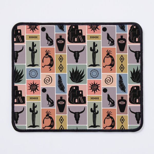 Item preview, Southwestern Tribal Pattern - Feather, Kokopelli, Wolf, and Agave Silhouettes designed and sold by chrisdembinski.