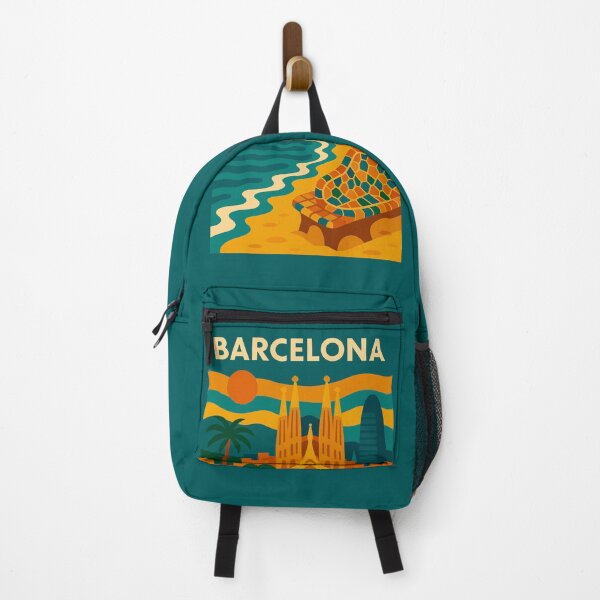 Item preview, Vintage Barcelona Spain Travel Poster – Retro Sagrada Família, Park Güell & Beachside Cathedral & City Souvenir Art designed and sold by Bored Duck.