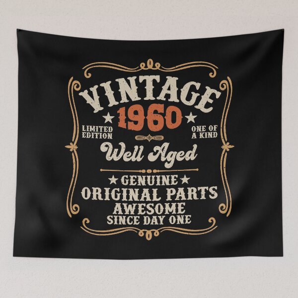 Item preview, 65th Birthday Vintage 1960 Well Aged 65 Awesome Years designed and sold by eclecTEEq.