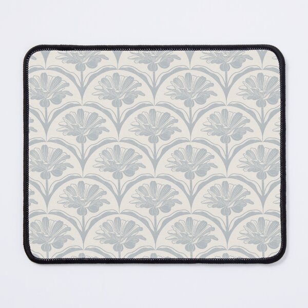 Item preview, Floral Scallop Block Print Pattern - Ibis White & Krypton designed and sold by chrisdembinski.
