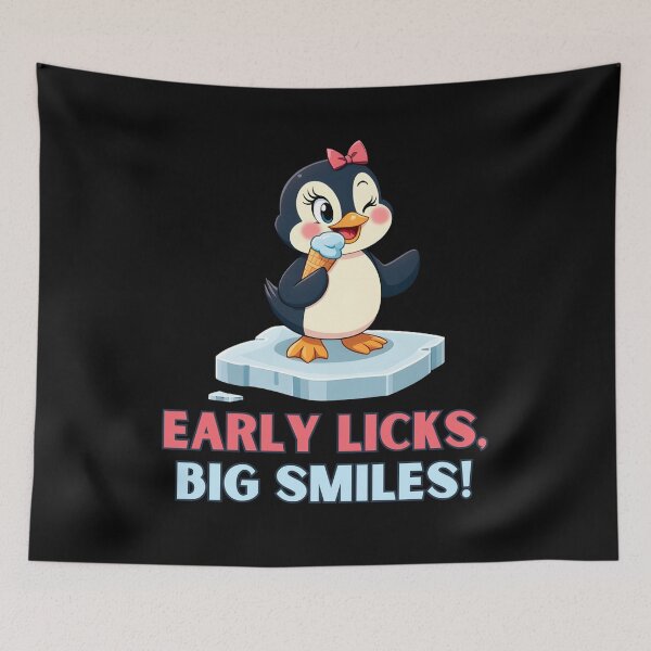 Item preview, Cute Penguin with Ice Cream and Cheeky Slogan Design, Ice Bath designed and sold by IceBathDESIGNS.