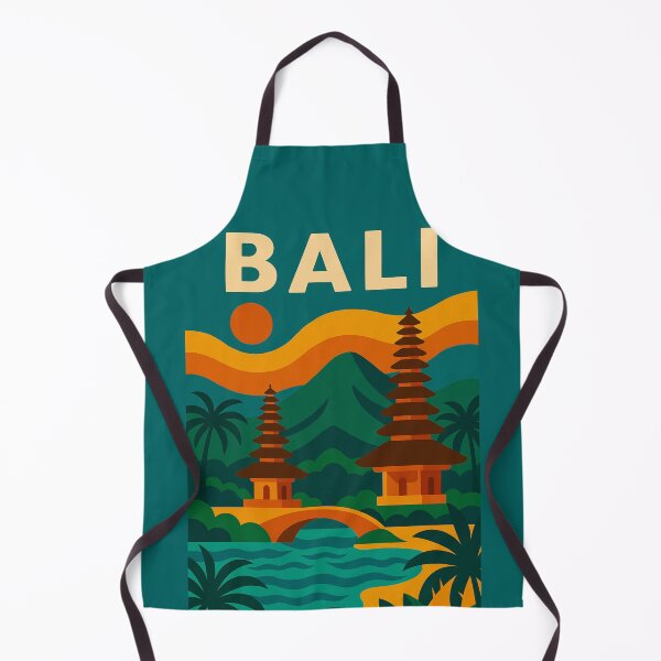 Item preview, Vintage Bali Indonesia Travel Poster – Retro Tropical Temples, Palms & Island Paradise Wall Art designed and sold by Bored Duck.