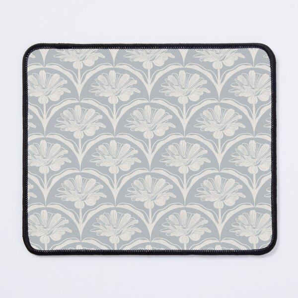 Item preview, Floral Scallop Block Print Pattern - Krypton & Ibis White designed and sold by chrisdembinski.