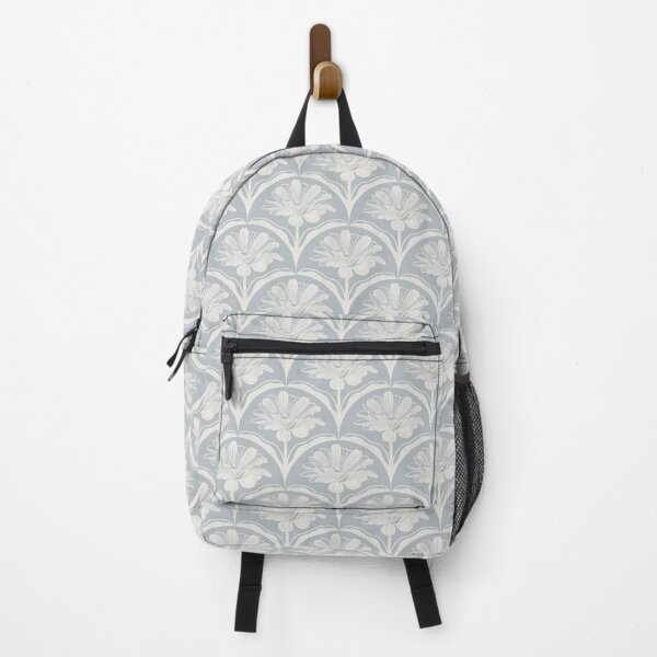 Item preview, Floral Scallop Block Print Pattern - Krypton & Ibis White designed and sold by chrisdembinski.
