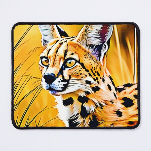 Item preview, African Serval Art designed and sold by Health And Fitness Posts e-Store.