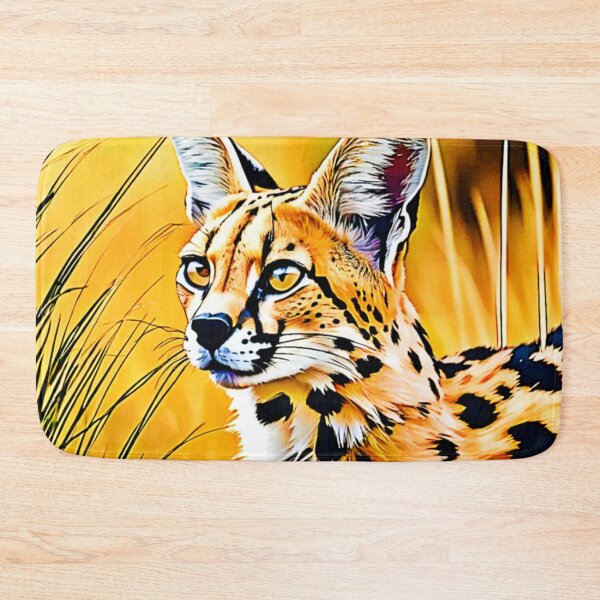 Item preview, African Serval Art designed and sold by Health And Fitness Posts e-Store.