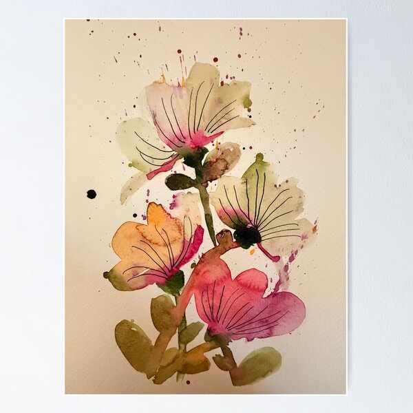 Whimsical flowers Poster