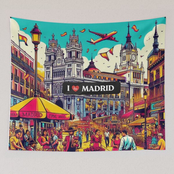 Item preview, Madrid City Comic Style Design - Perfect for Travel Lovers & Vacation Accessories designed and sold by knalpot-design.