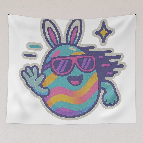 Item preview, Eggstra Cool Bunny – Vaporwave Easter Vibes designed and sold by McZerrill.