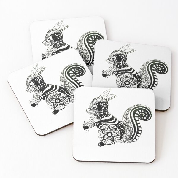 Item preview, Unique Squirrel Mandala Mix Doodle Art designed and sold by NivyasArtistry.