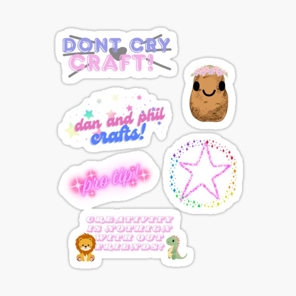 Item preview, dan and phil crafts cute sticker set designed and sold by ohno_ophelia.
