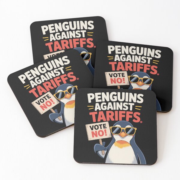 Item preview, Vote no, Penguins against tariffs designed and sold by The Parallel X.