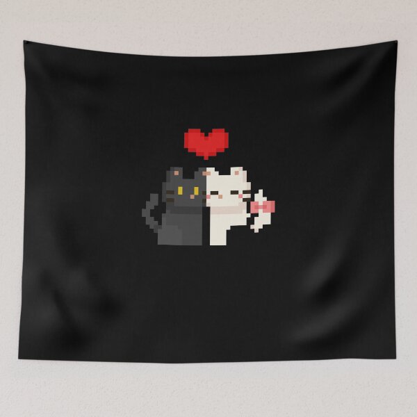 Item preview, Two Pixel Cats in Love designed and sold by SilentStyle.