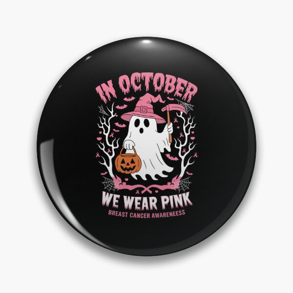 Item preview, Halloween Ghost We Wear Pink Breast Cancer Awareness October designed and sold by Moad Fahim.