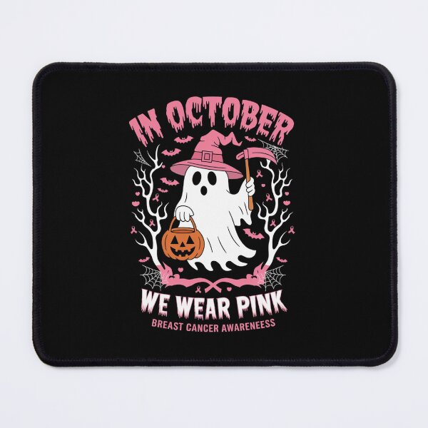 Item preview, Halloween Ghost We Wear Pink Breast Cancer Awareness October designed and sold by Moad Fahim.