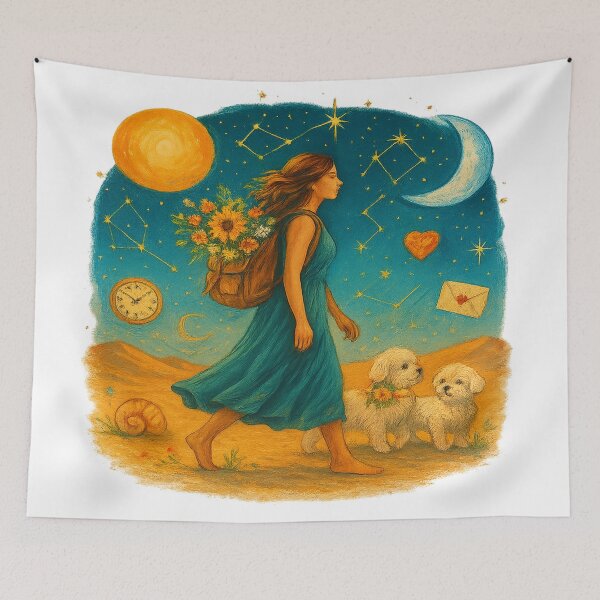Item preview, "She Walks the Desert with Flowers and Light" designed and sold by SoulPrints by Beata.