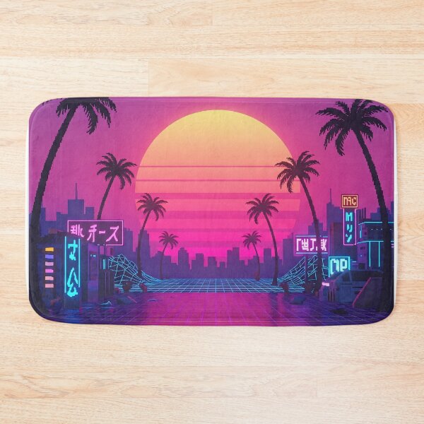 Item preview, Vaporwave Aesthetic Art with Sunset and Palm Trees designed and sold by javastocks.