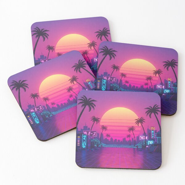 Item preview, Vaporwave Aesthetic Art with Sunset and Palm Trees designed and sold by javastocks.