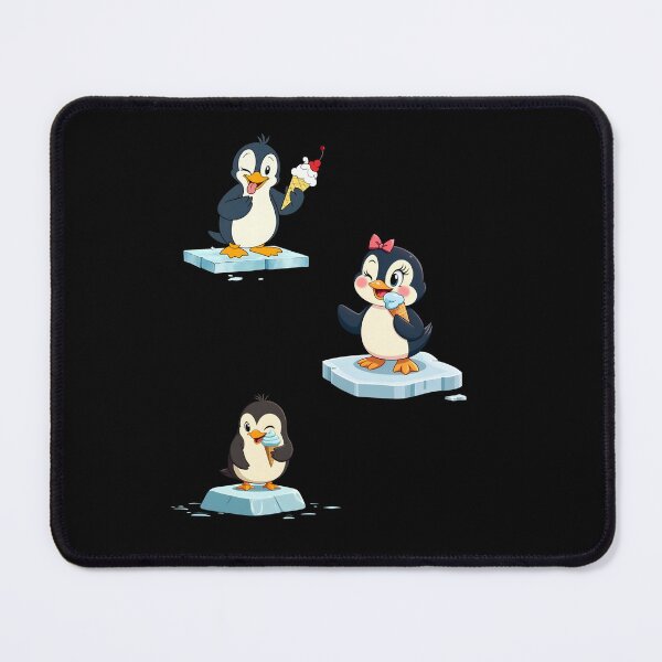 Item preview, Cute Penguin Family Enjoying Ice Cream - Fun Arctic Vibes, Ice Bath designed and sold by IceBathDESIGNS.