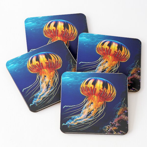 Item preview, Vibrant Jellyfish Underwater Art designed and sold by Health And Fitness Posts e-Store.